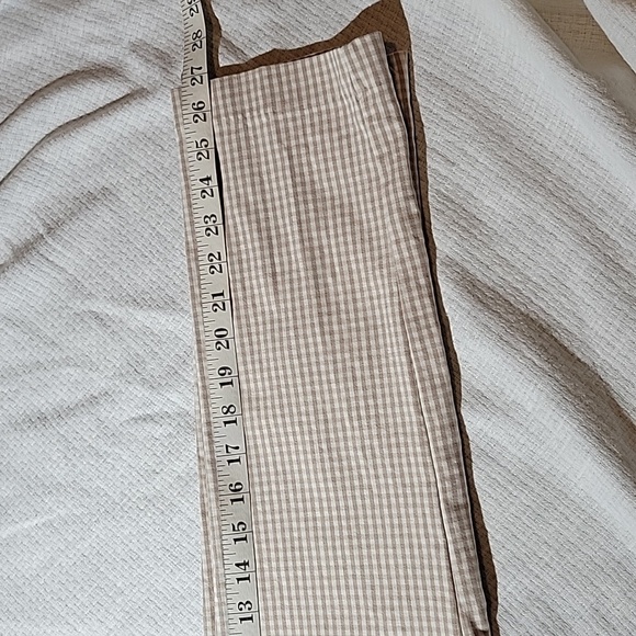 Nicole Miller New York Beige White Checkered Slim Fit Ankle Pants Size 2 Mint Co - Picture 5 of 7